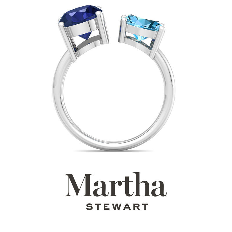 Martha Stewart 3 3/4ctw. Sapphire & Blue Topaz Two Stone Ring In Sterling Silver image number null